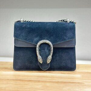 Gucci Black Velvet Small Dionysus Shoulder Bag Crossbody